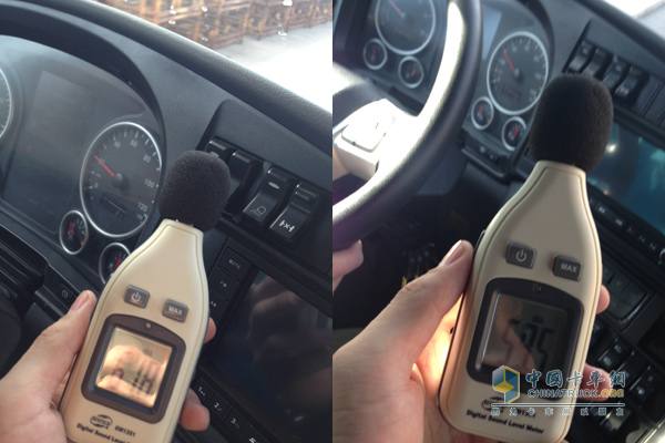 駕駛室內部噪音在行駛速度為20km/h、30km/h時噪音表現