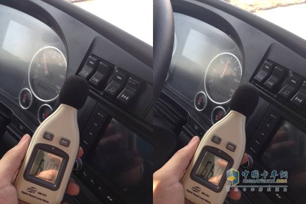 駕駛室內部噪音在行駛速度為40km/h、60km/h時噪音表現