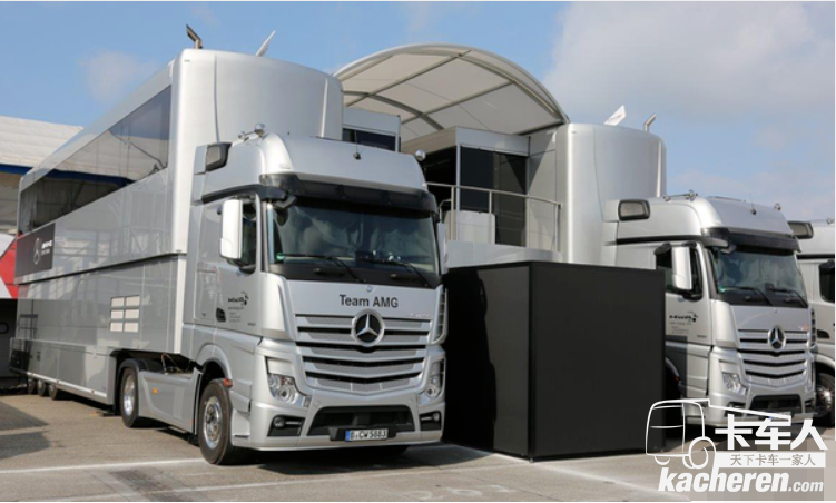看看歐洲賽車隊的拖掛卡車，都是高端貨