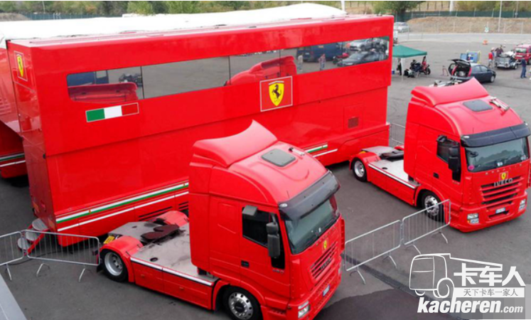 看看歐洲賽車隊的拖掛卡車，都是高端貨