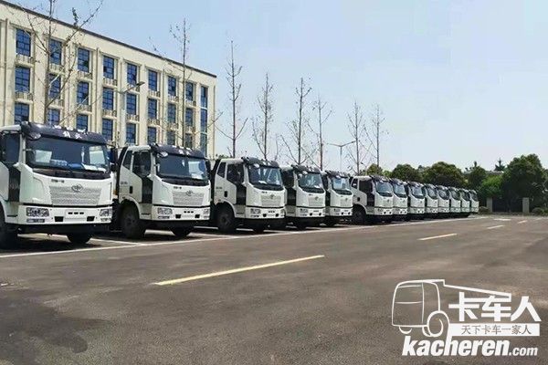 車輛整齊排列，等待交車