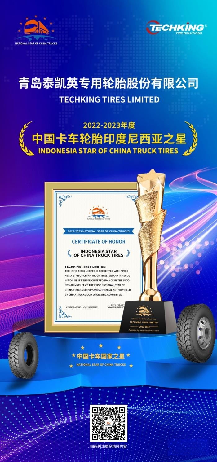 “專業(yè)”助攻商用卡車出海,泰凱英斬獲“中國卡車輪胎印度尼西亞之星”獎(jiǎng)