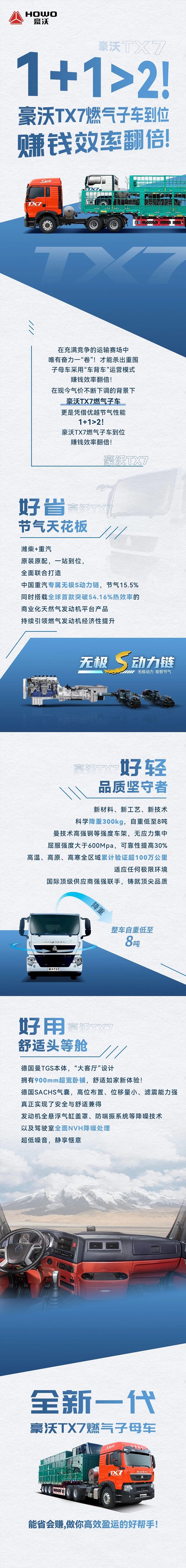 1+1>2!豪沃TX7燃?xì)庾榆嚨轿唬嶅X效率翻倍!